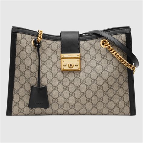 sac a bandouliere gucci gg supreme|GG Supreme Padlock Medium Shoulder Bag With Black Details.